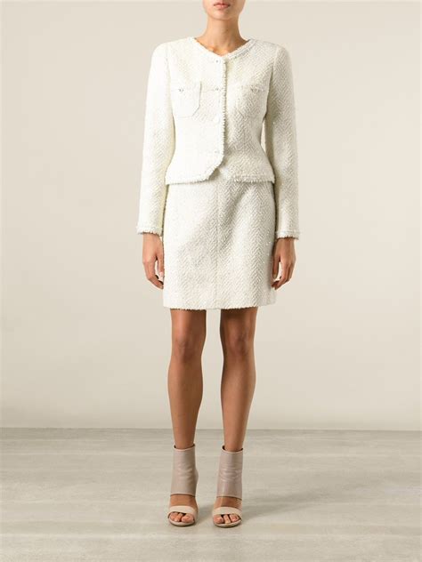 chanel suits women|vintage Chanel tweed suit.